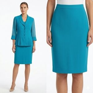 Julian Taylor Teal Skirt Set NWT